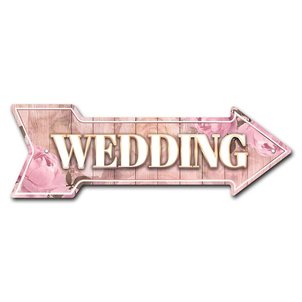 Signmission Wedding Arrow Sign Funny Home Decor 18in Wide P-ARROW-999550 - main